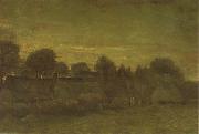 Vincent Van Gogh Village at Sunset (nn04) oil painting picture wholesale